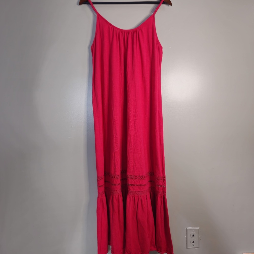 Anthropologie Saturday Sunday Red Sleeveless Maxi Dress Women's Medium Petite